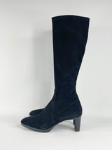 Aquatalia Black Suede Stretchy 'Dahlia' Boots - EU40.5