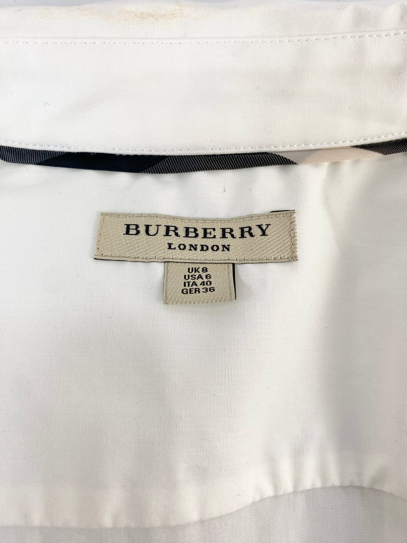 Burberry London White Jewel Cuff Shirt - AU8