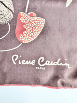 Vintage Pierre Cardin Dark Chocolate Silk Scarf