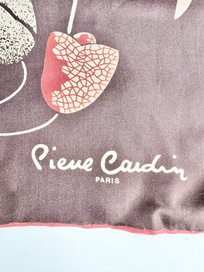 Vintage Pierre Cardin Dark Chocolate Silk Scarf