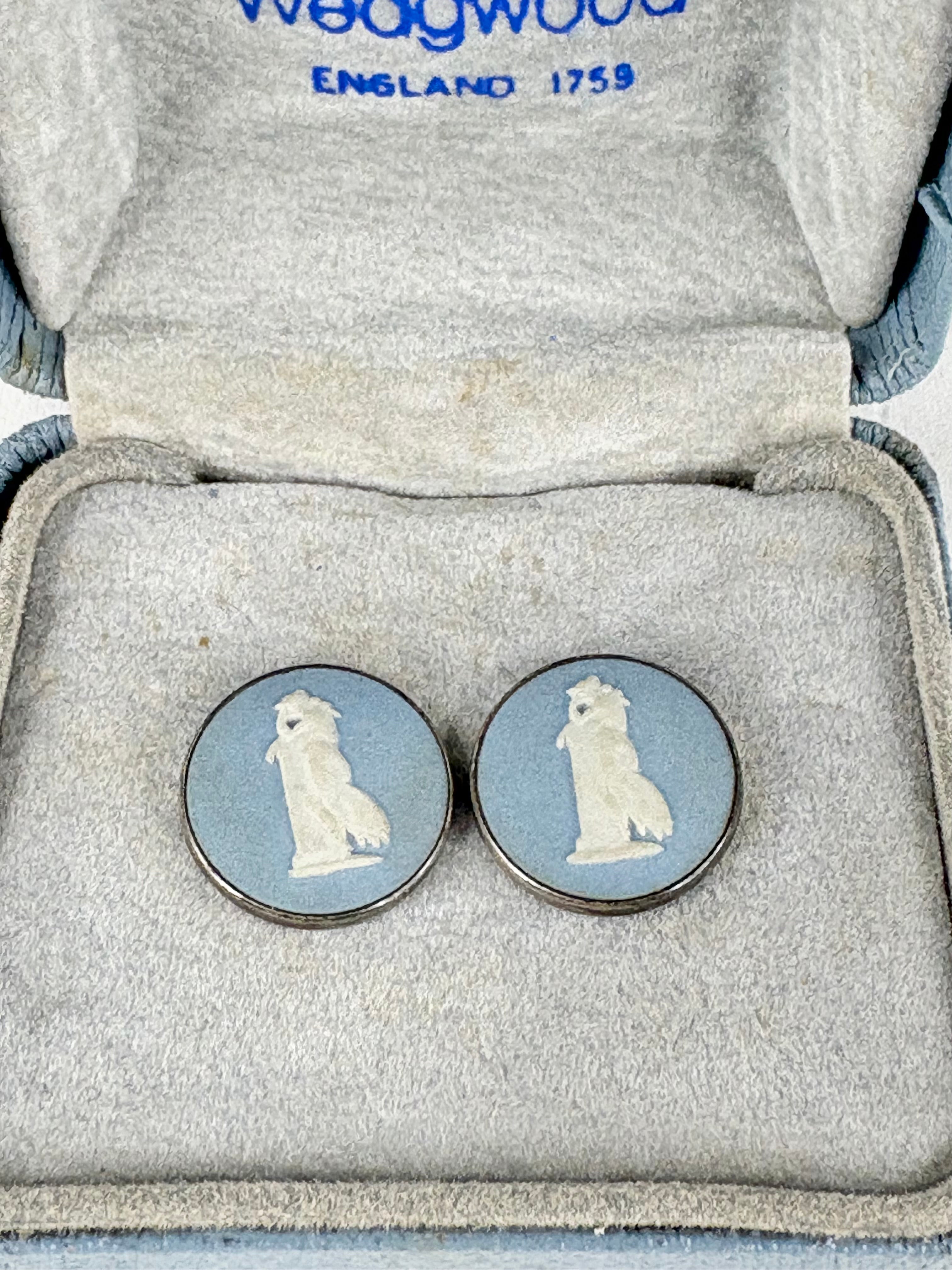 Vintage Wedgwood Jasperware Ear Studs