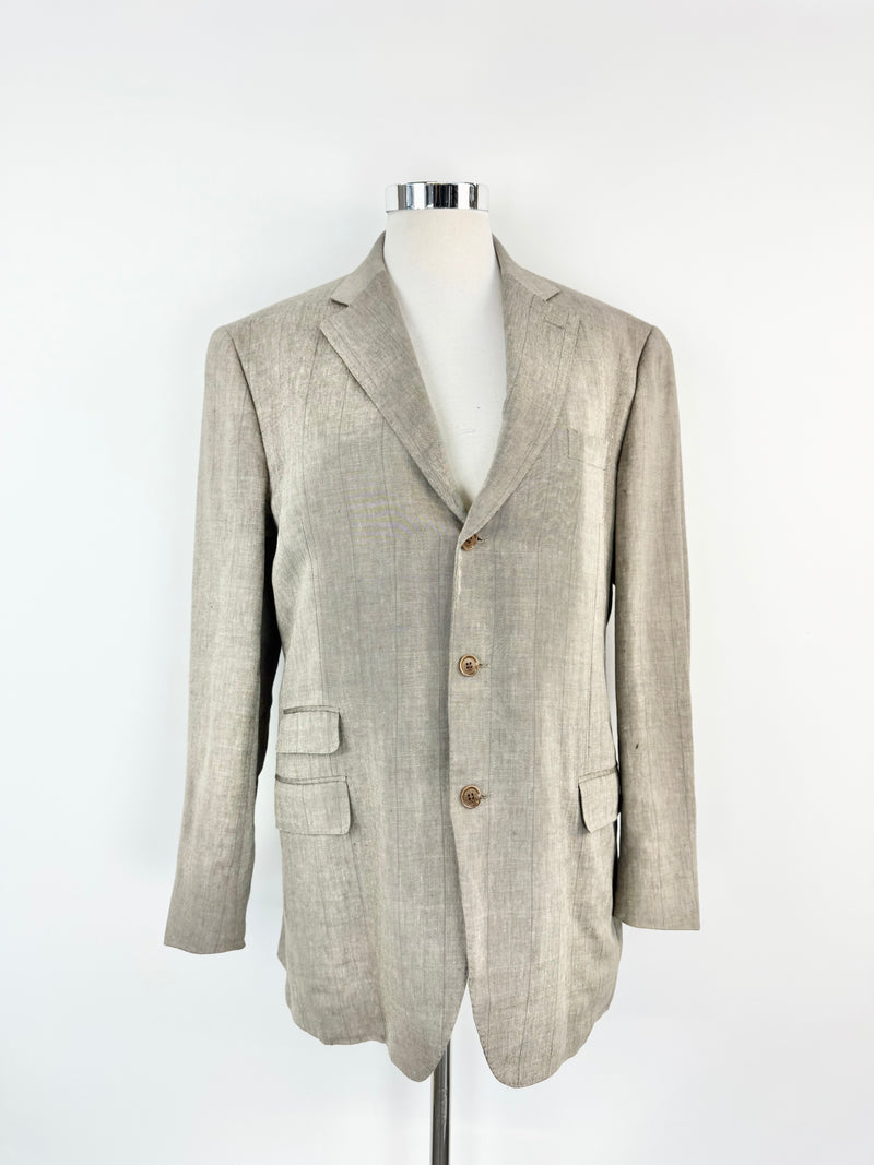 Lanificio F. LLi Cerruti Taupe Cashmere Blend Suit Jacket - 54R