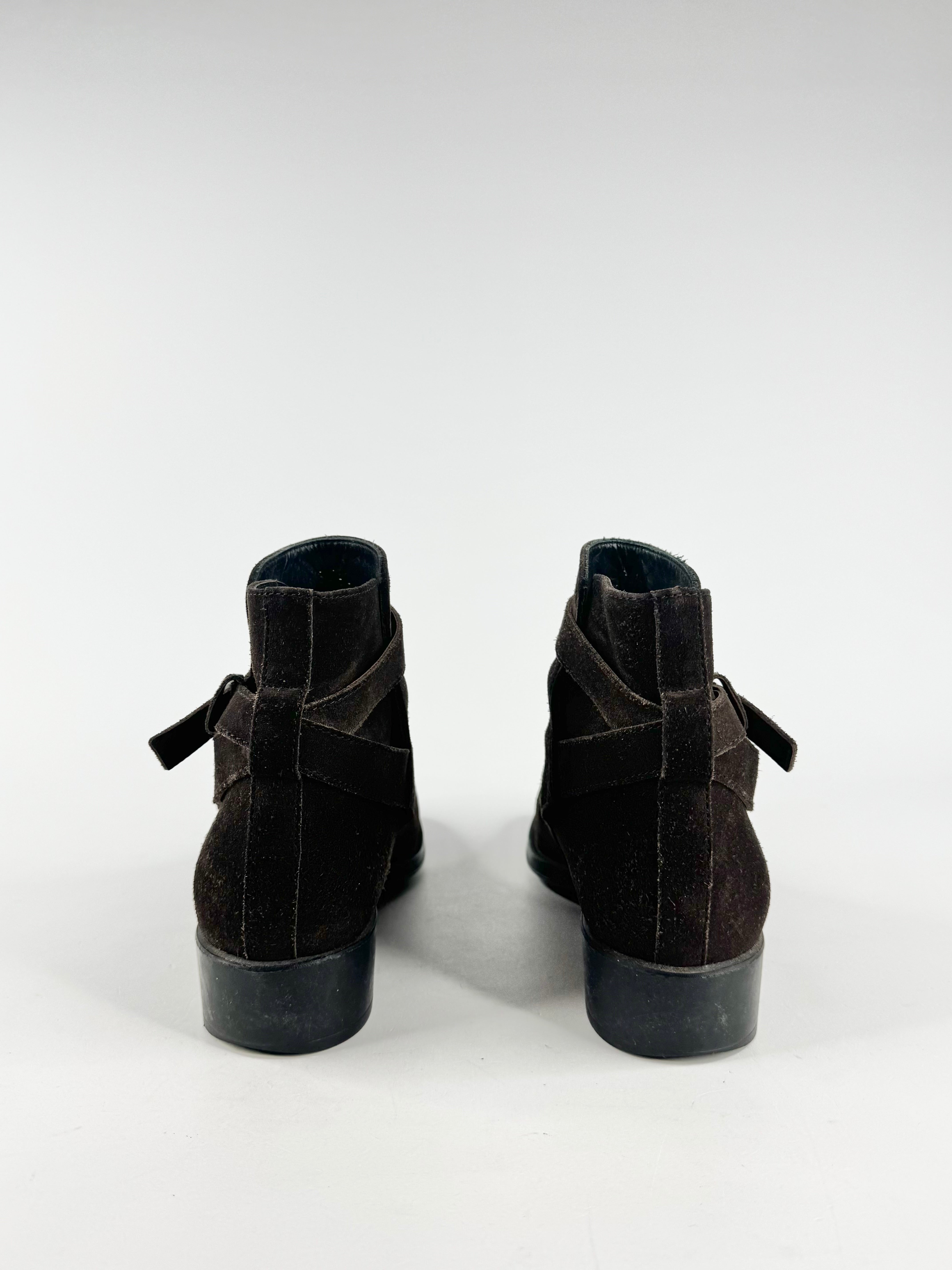 Tod's Dark Mahogany Suede Ankle Boots - EU38.5
