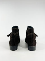 Tod's Dark Mahogany Suede Ankle Boots - EU38.5