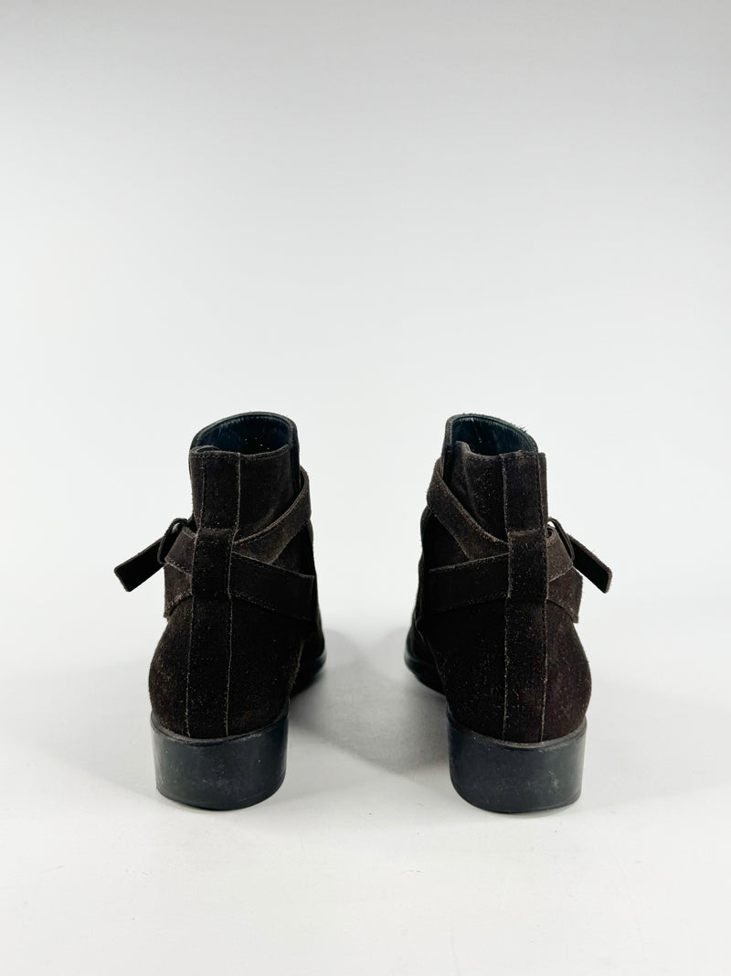 Tod's Dark Mahogany Suede Ankle Boots - EU38.5