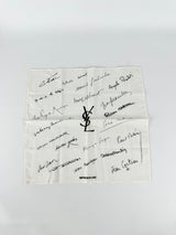 YSL White Cotton DMC Signature Handkerchief