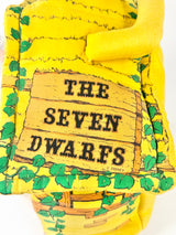 Vintage Snow White Seven Plush Dwarves In Cottage