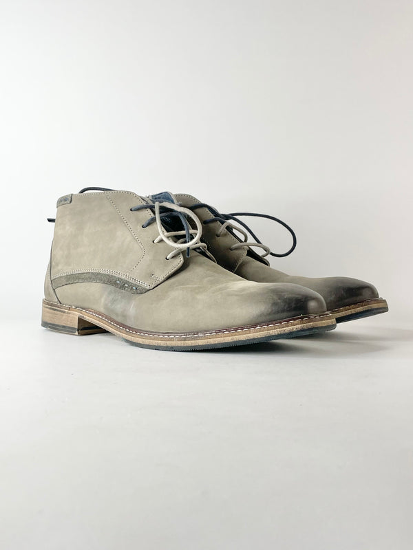 Julius Marlow Stone Grey Leather 'Wolf' Ankle Boots - EU42