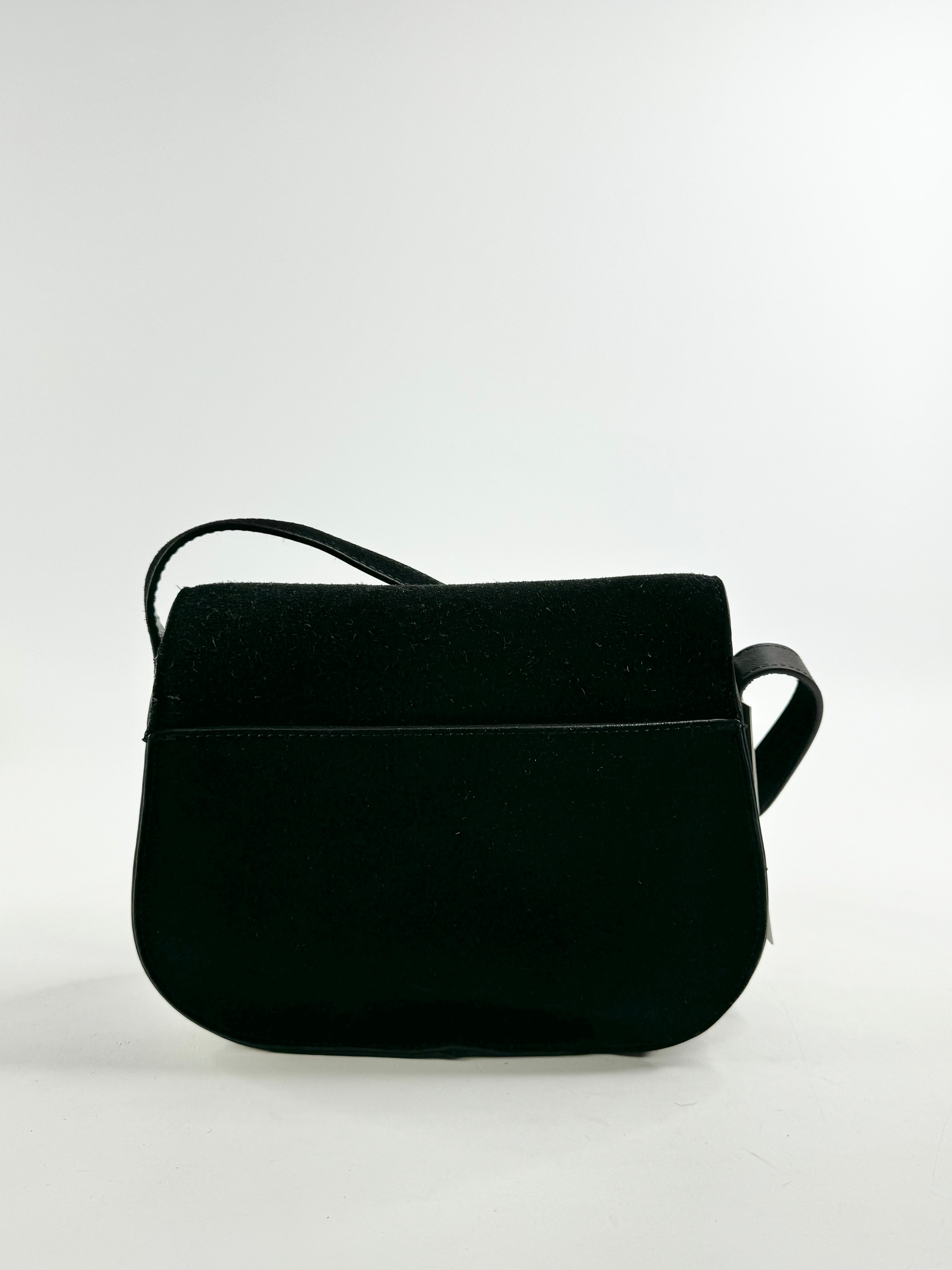 Commonry Black Suede Messenger Bag