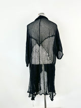 Willow Black Loose Knit Cardigan - AU10/12