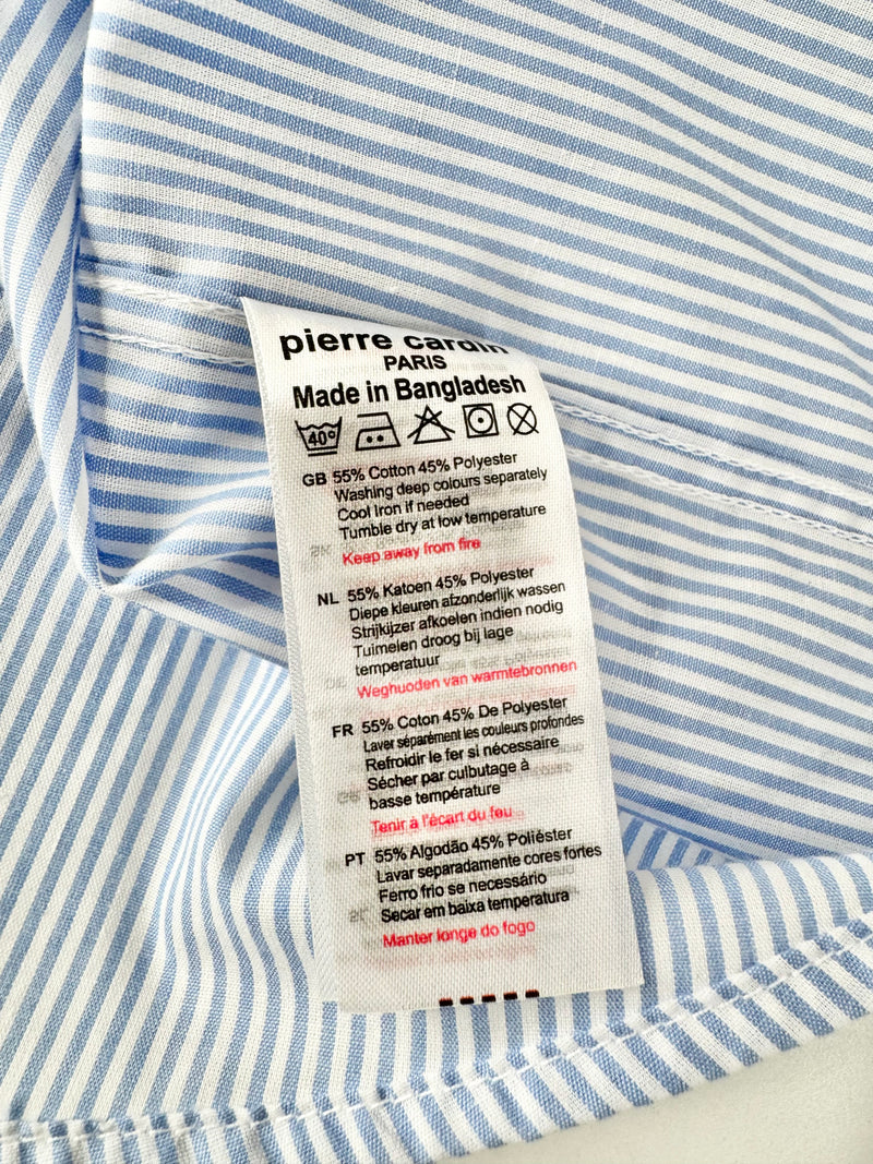 Pierre Cardin Blue & White Striped Shirt - L