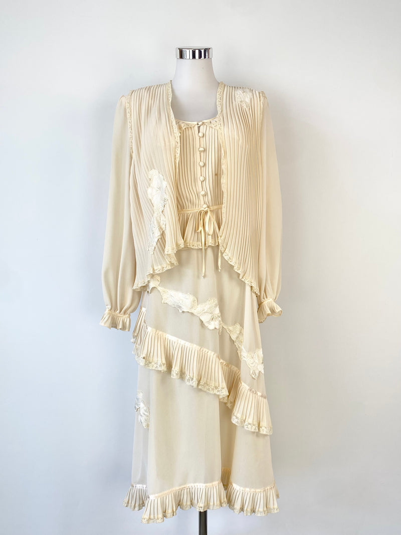 Vintage Sally Browne Vanilla Three Piece Set - AU10/12