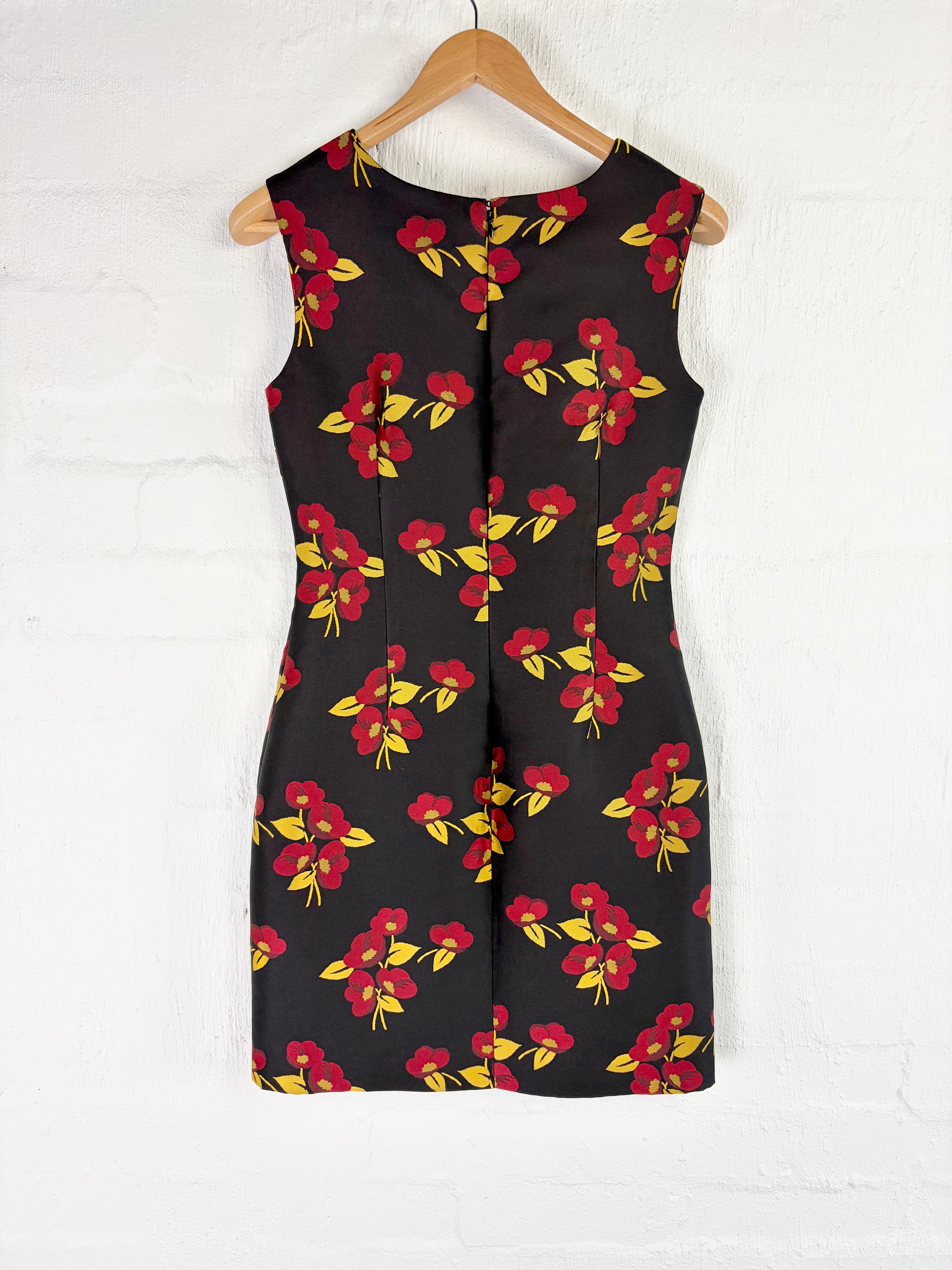 A Blonde Venus Black Floral Midi Shift Dress - AU12