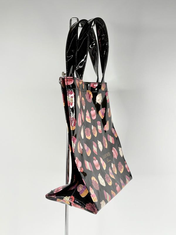 Ladurée Black PVC Macaron Mini Tote Bag