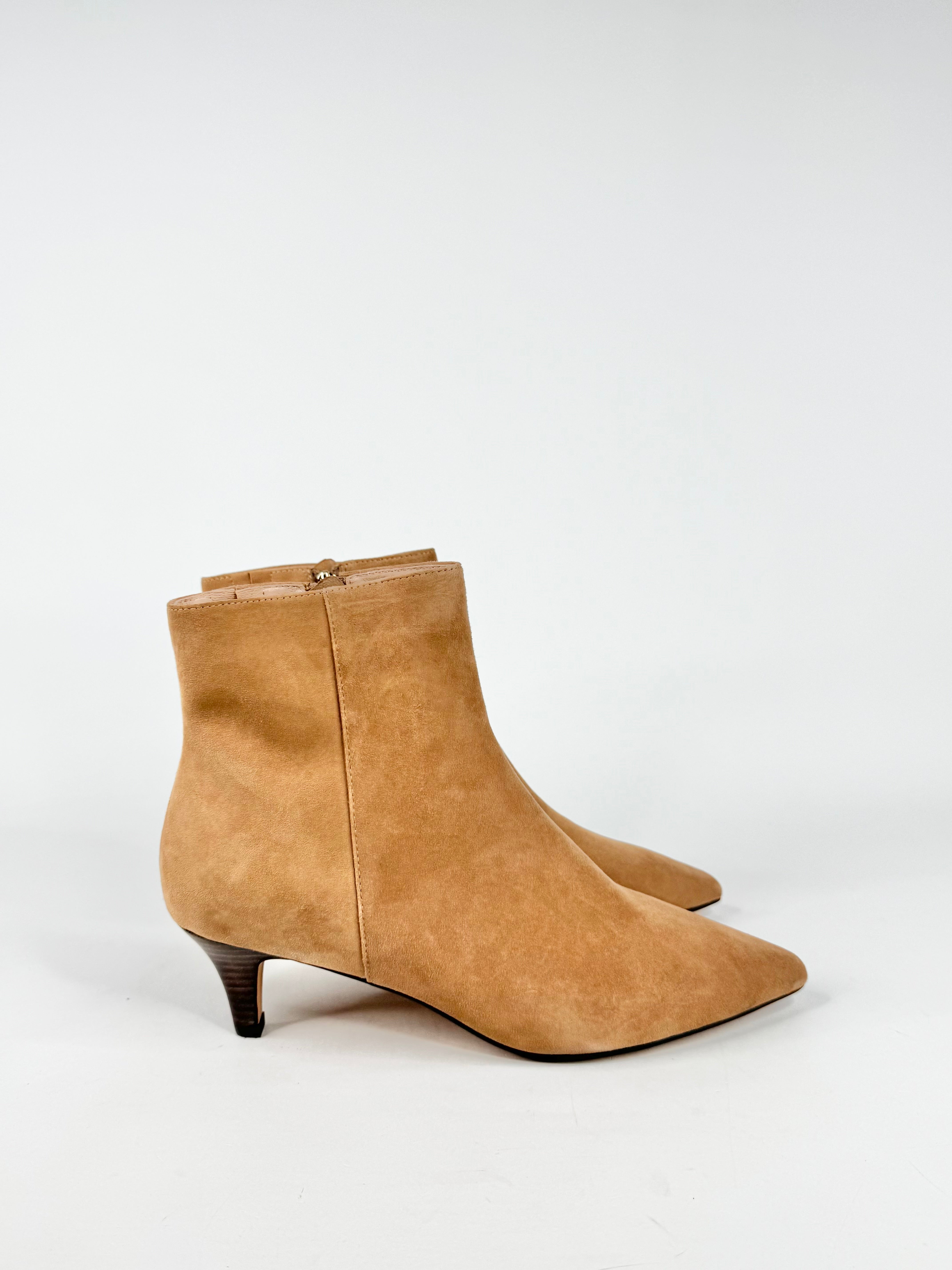 MFW Diana Ferrari Conoir Cappuccino Dark Brown Suede Ankle Boots - EU41
