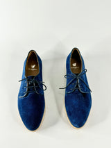 Bobbies Electric Blue Suede Derby Shoes - EU40