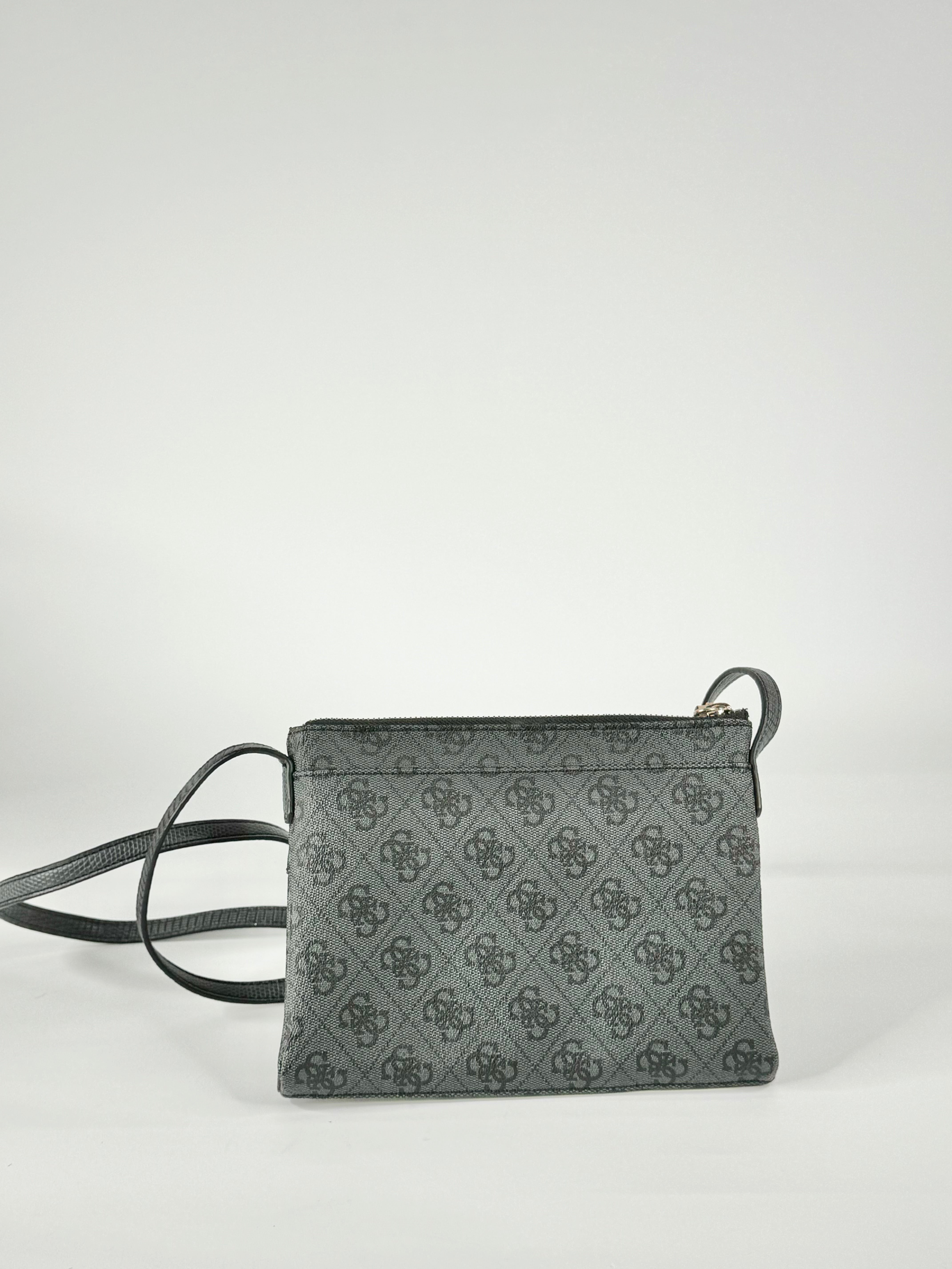 Guess Lazer Cut Grey & Silver Cross Body Bag