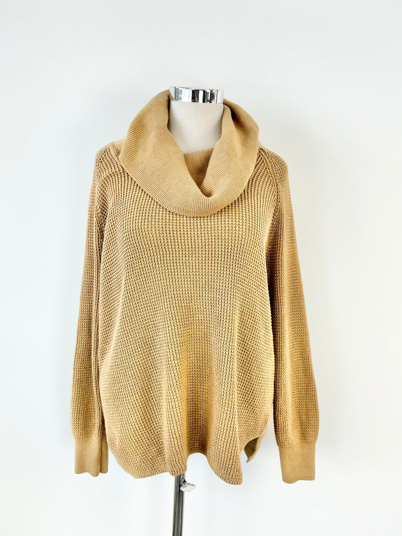 Michael by Michael Kors Bronze Cotton Blend Turtleneck - AU12/14