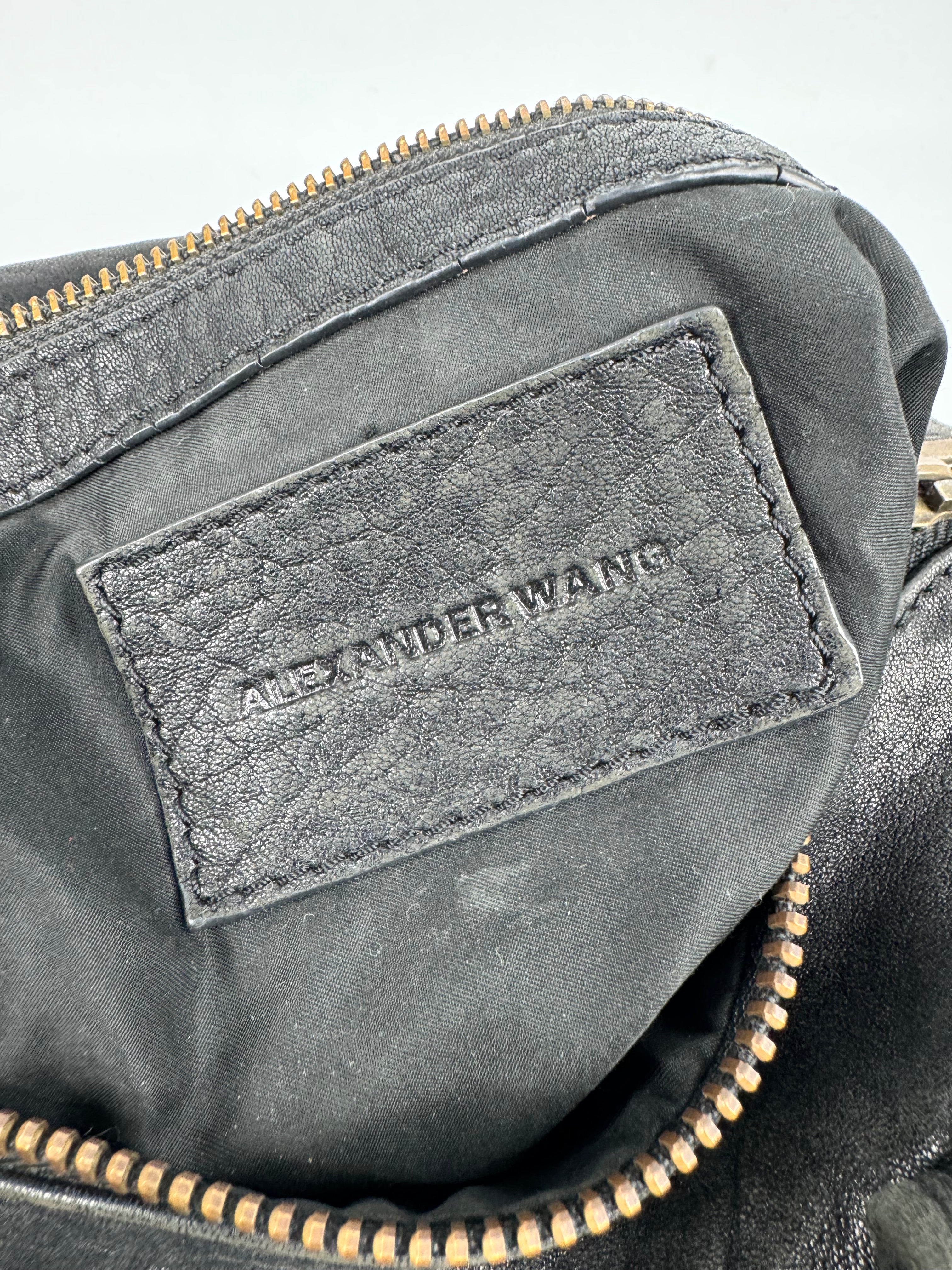 Alexander Wang Black Distressed Rocco Bag