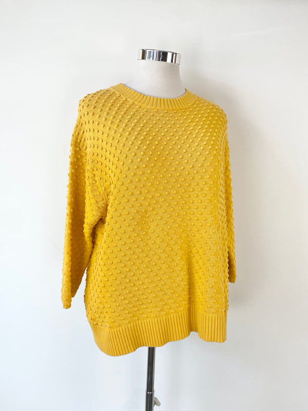 Obus Sunshine Yellow 3D Cotton Knit Jumper - AU10