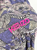 Kenzo Kids Violet & Leopard-Print Skirt - 10