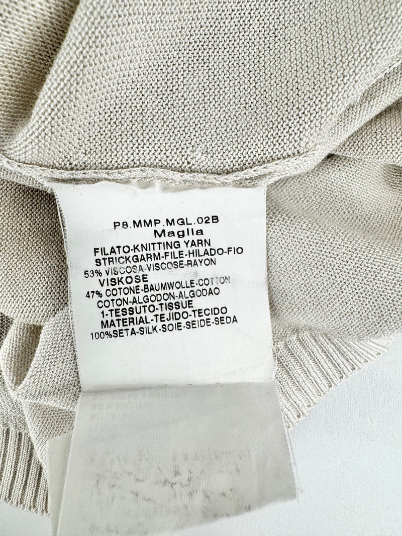 Max Mara Cotton Blend Silk Embellished Top - AU10