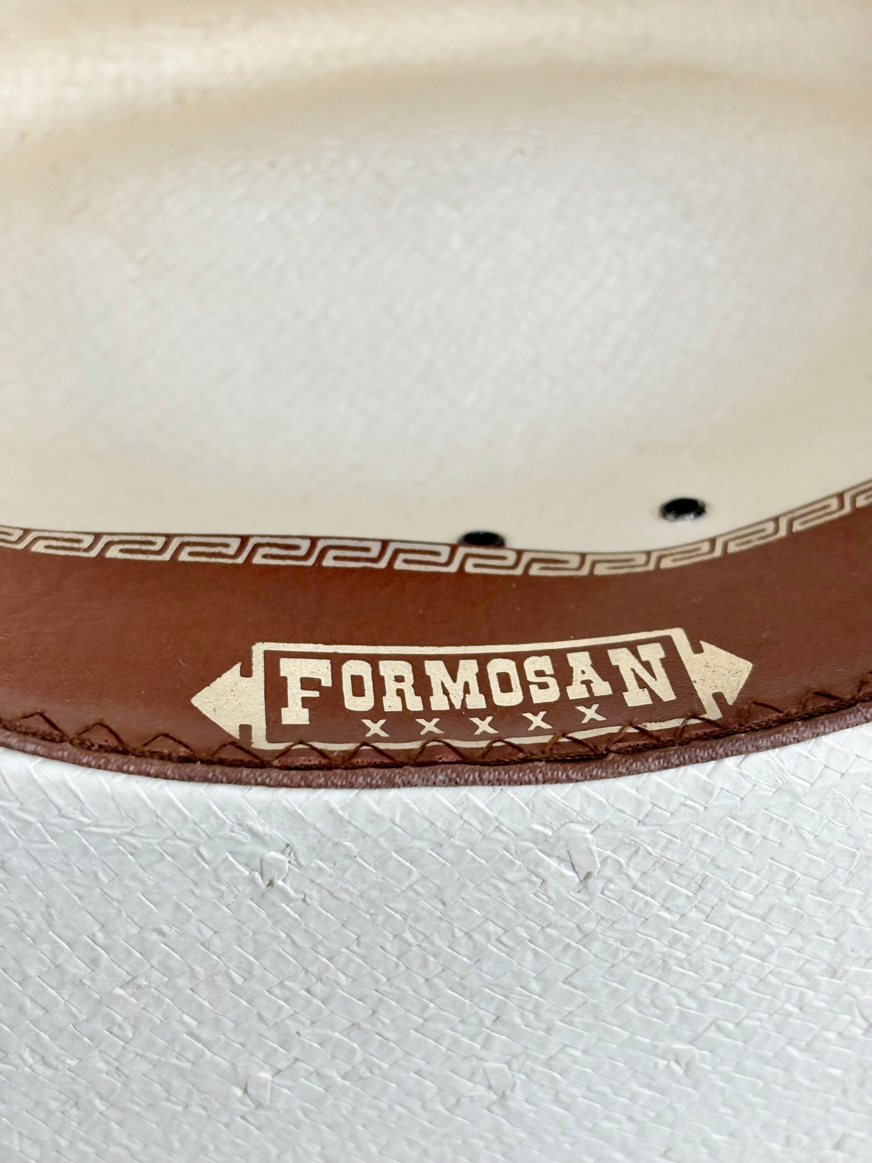 Formosan Vintage White Straw Texan Hat