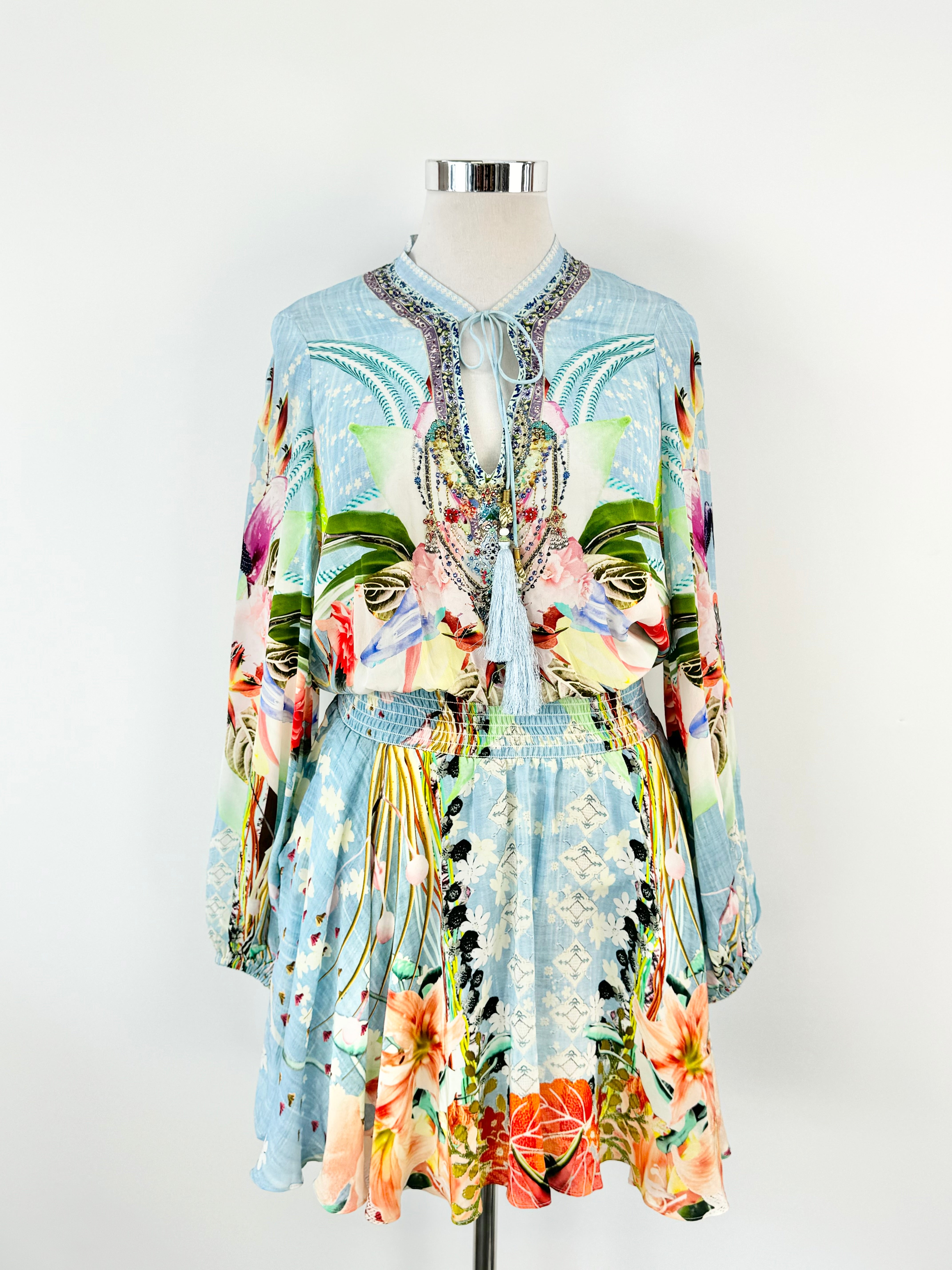Camilla Blue Silk Dress - AU12