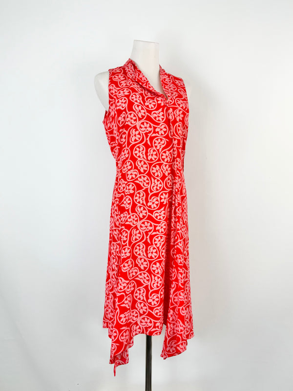 Vintage Diane von Furstenberg Crepe Floral Midi Dress - AU6