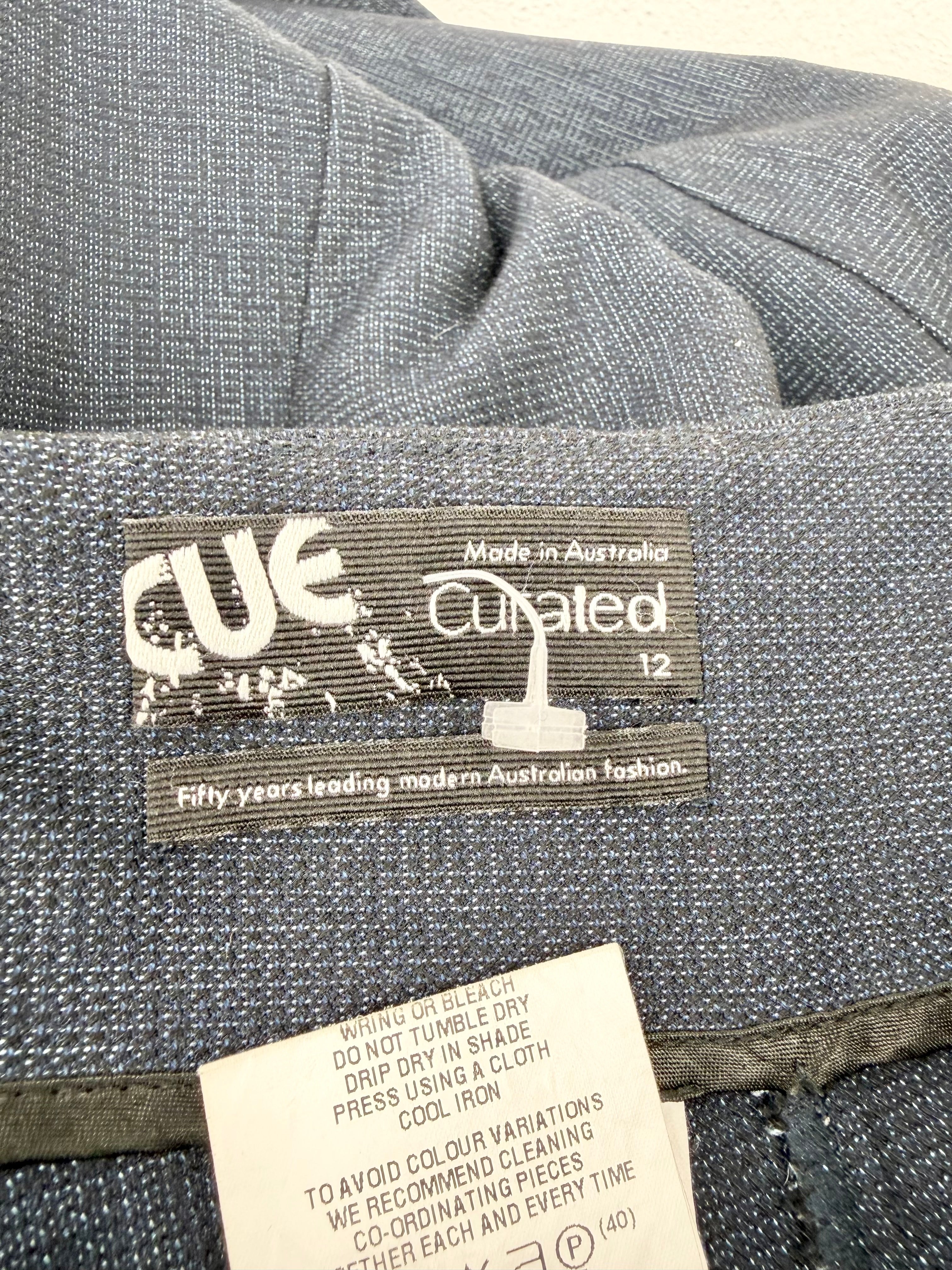 Cue Dark Blue High Waisted Slacks - AU12