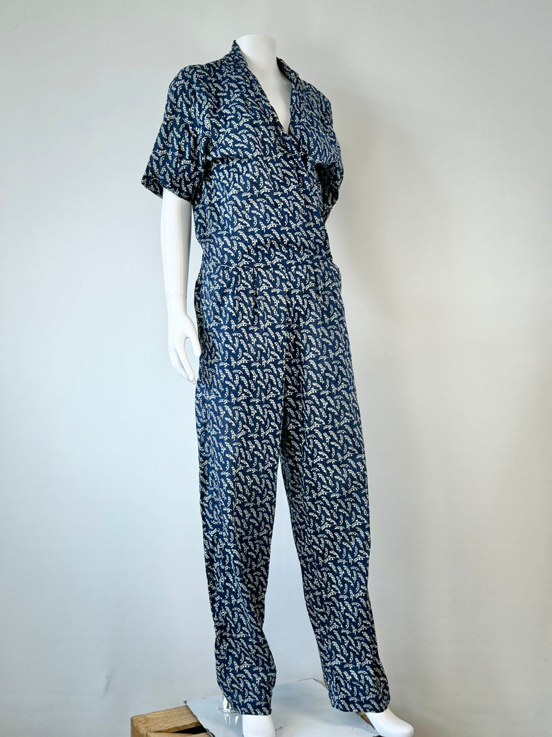 Jaclin Chouchana Blue Bell Flower Decorated Jumpsuit - AU10