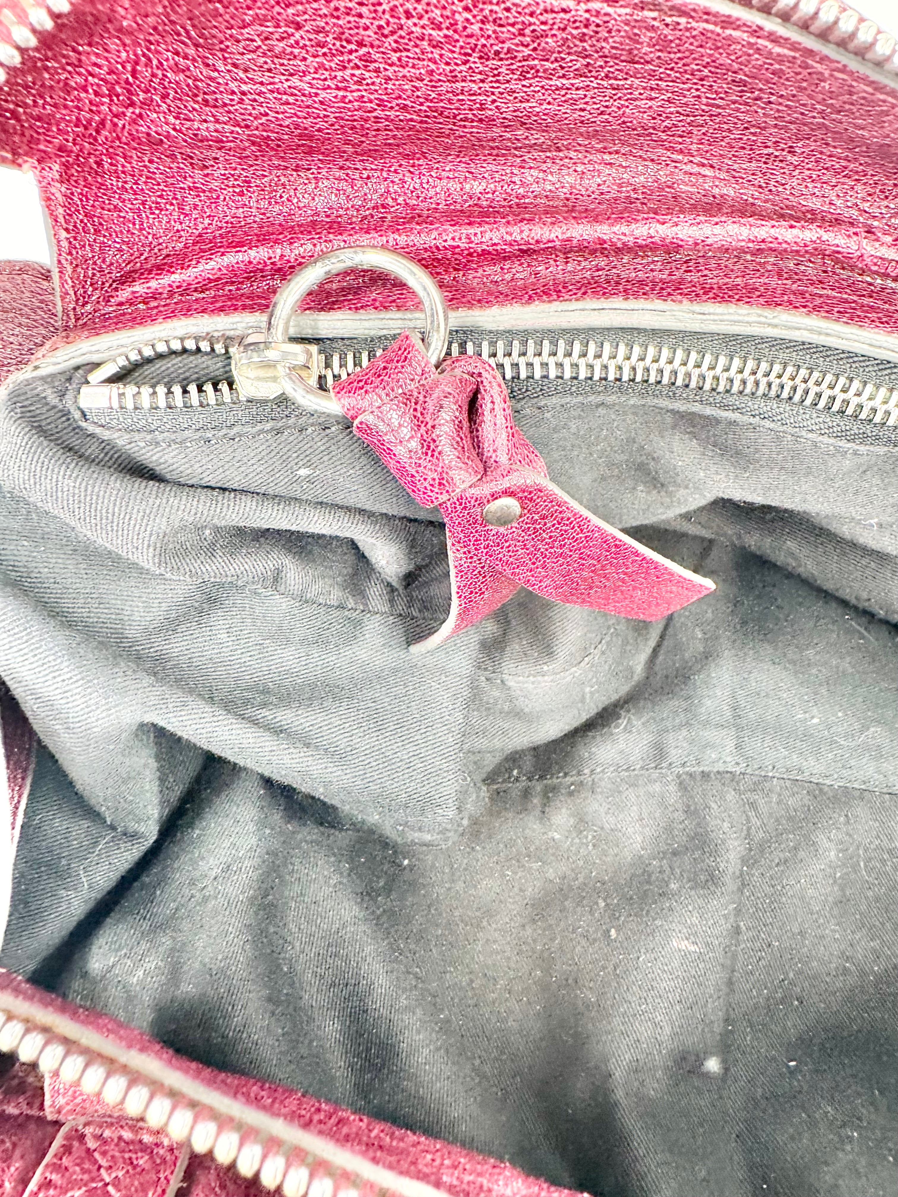 Chloé Burgundy Leather Saskia Square Tote Bag