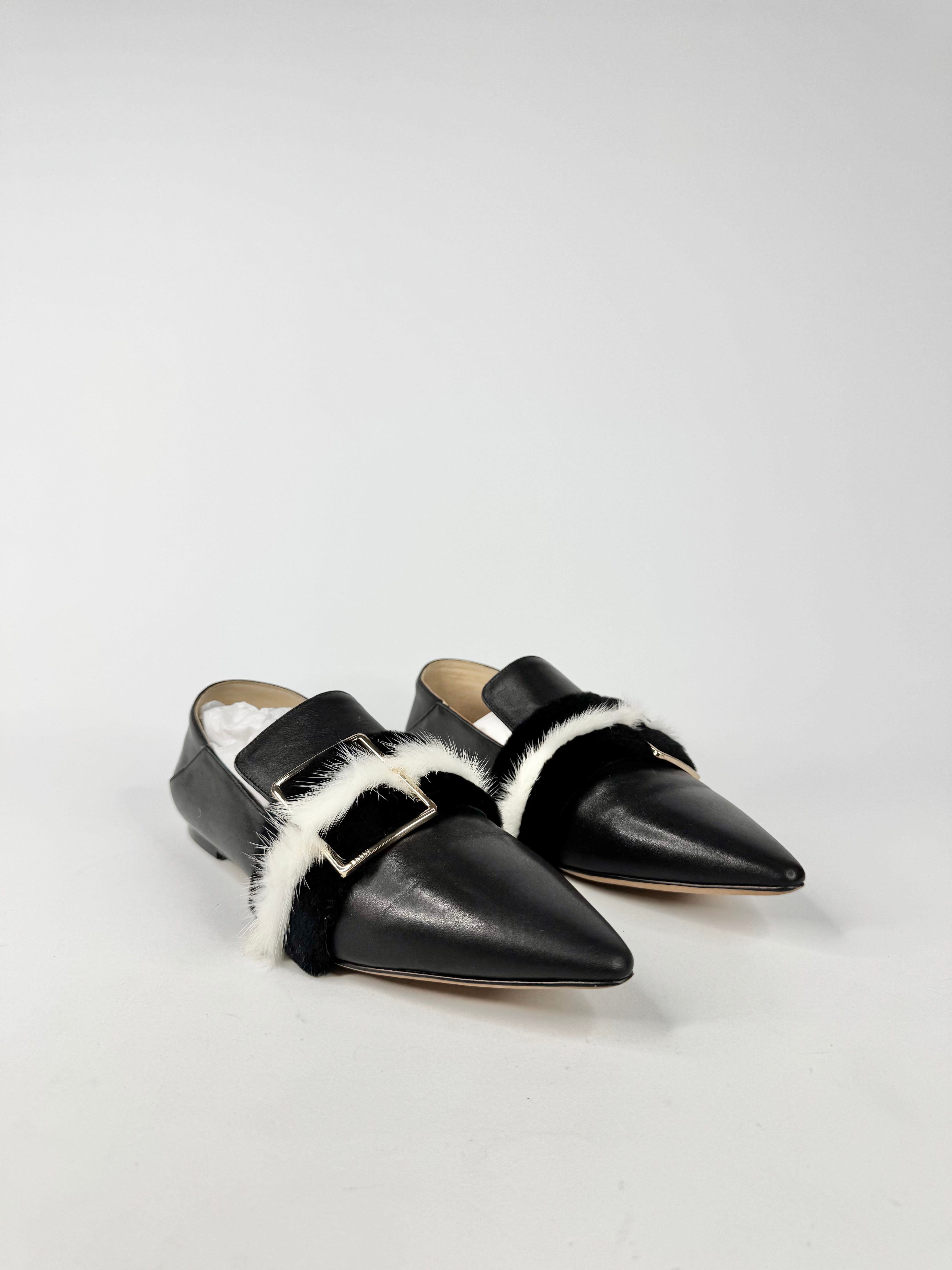 Bally Black & White 'Hamelia' Pointed Toe Mules - EU39