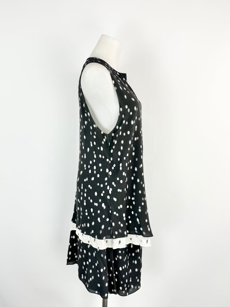 Proenza Schouler Spring Silk Black Polka Dot Ruffle Bridgerton Dress - AU8