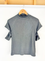 Helmut Lang Pleated Cut Black T-Shirt - AU10/12