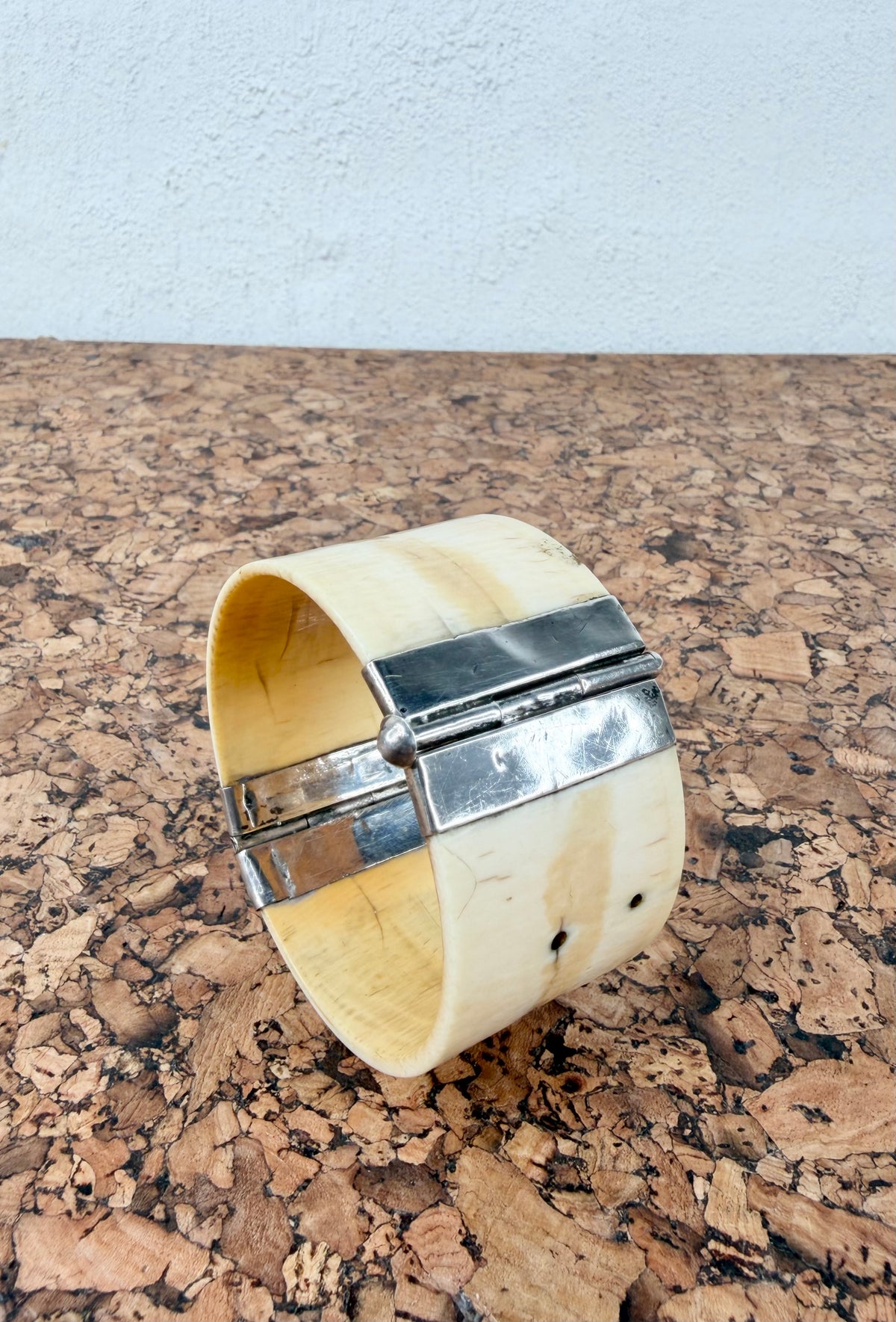 Vintage Silver & Bone Pin Bangle