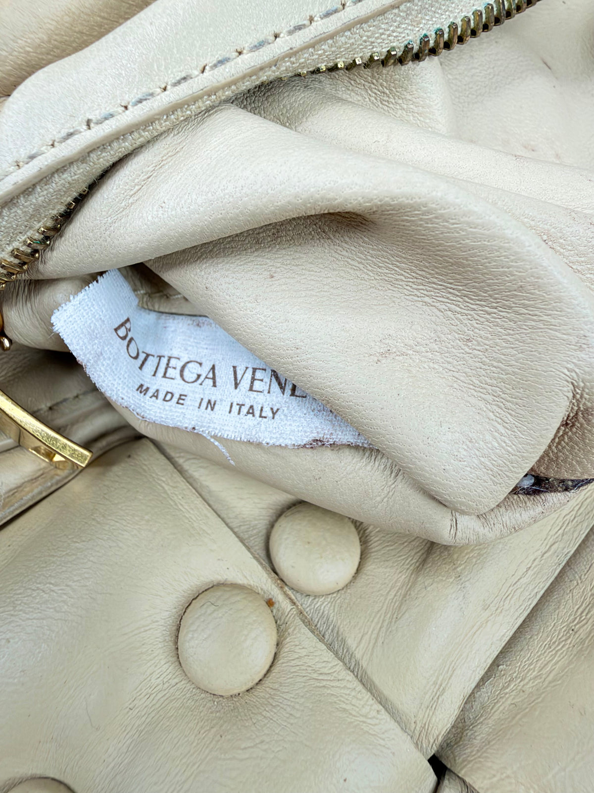Bottega Veneta Chain Cassette Bag in Porridge & Gold