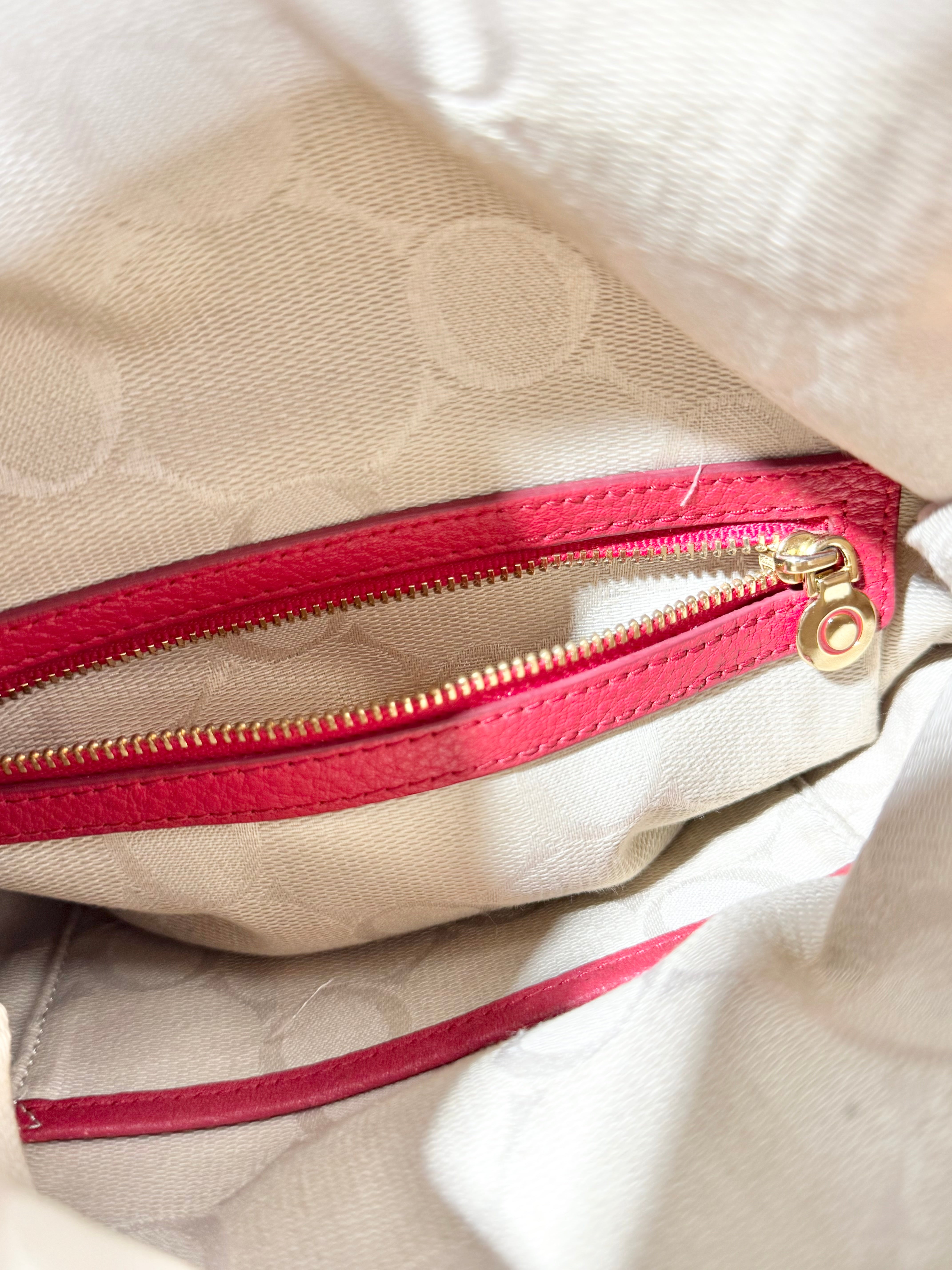 Oroton Chilli Red Grained Leather Folded Bag
