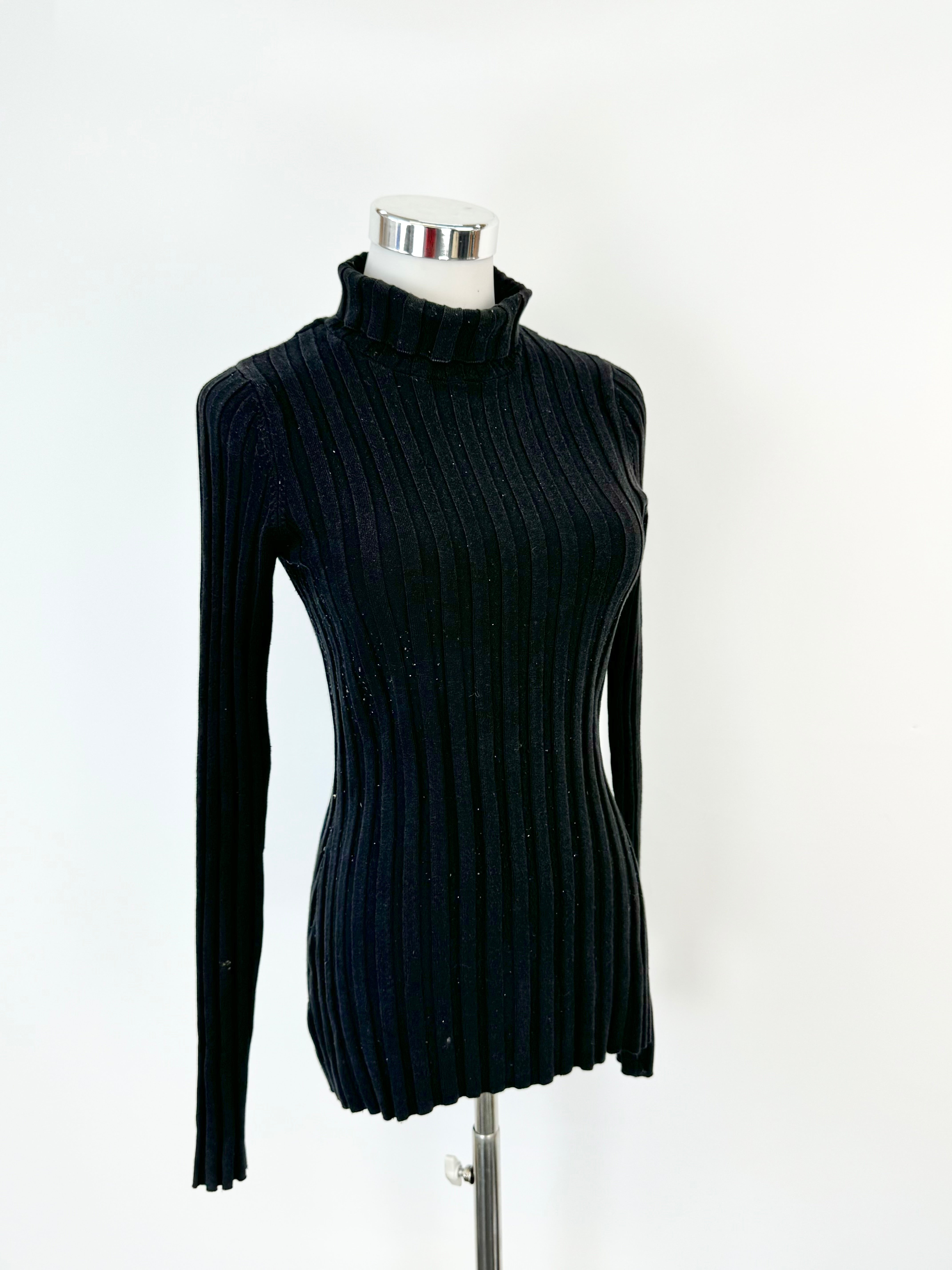 Aje Black Rib Knit Turtleneck - AU8/10