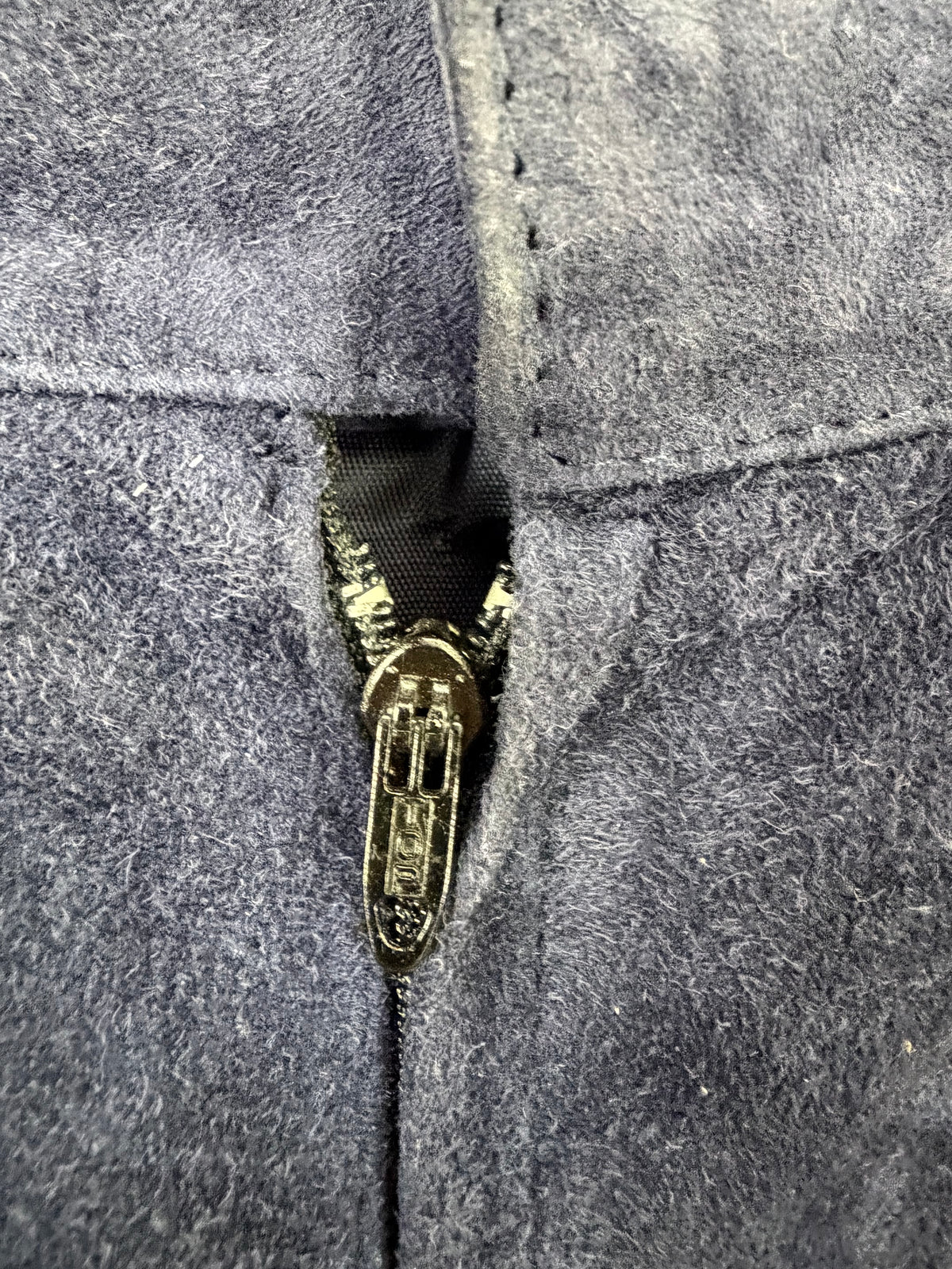 Vintage Mario Valentino Navy Suede Pencil Skirt - AU6/8