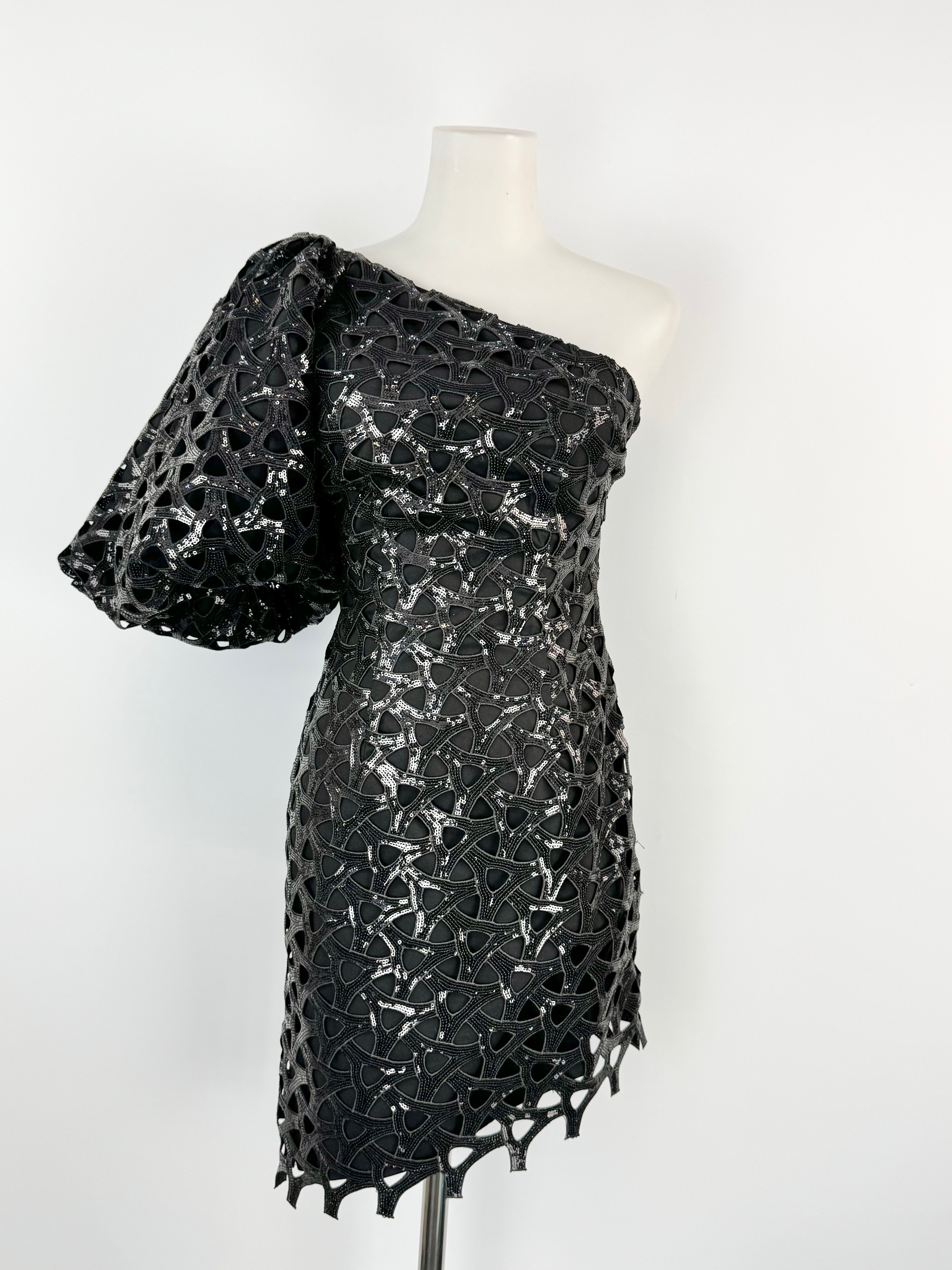 Aje Black Puff Sleeve Cocktail Dress - AU4