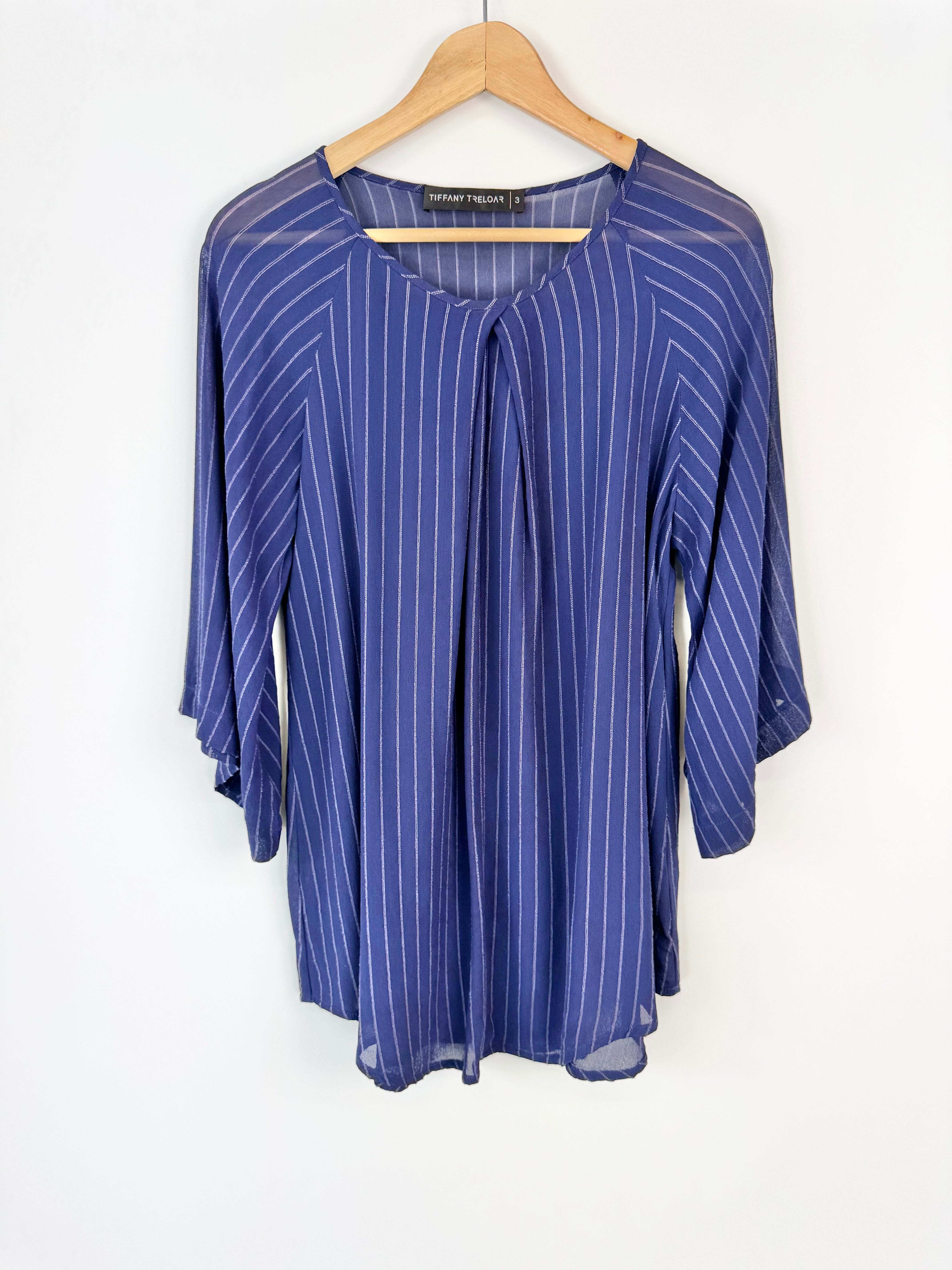 Tiffany Treloar Blue Striped Blouse - AU12