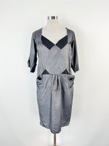 Spijkers En Spijkers Grey Silk Dress - AU12