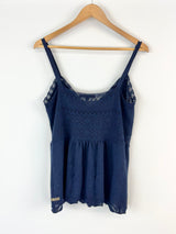 Thursday Island Navy Blue Knitted Singlet  - AU10