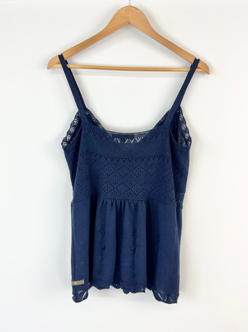 Thursday Island Navy Blue Knitted Singlet  - AU10