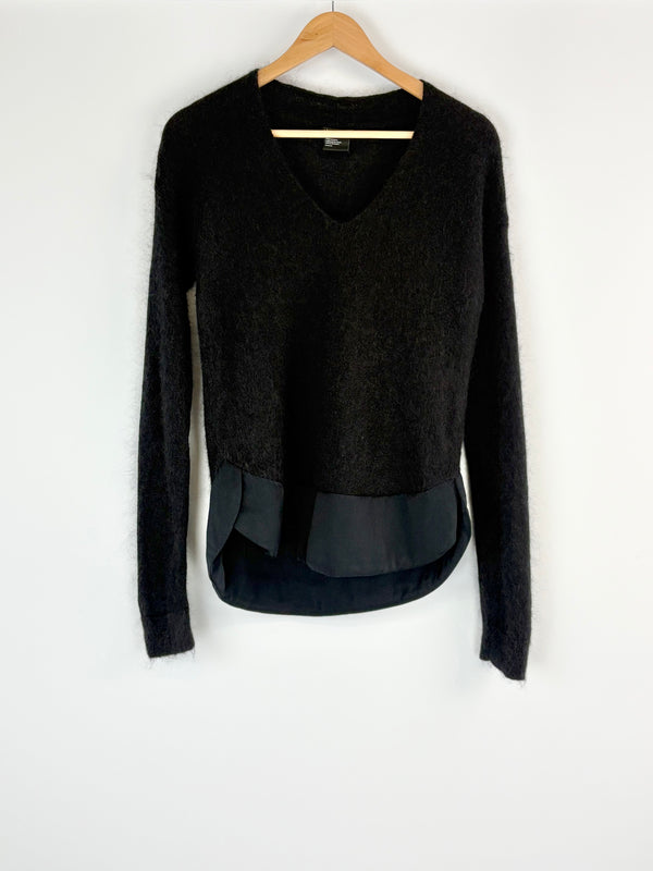 Armani Exchange Black Wool & Mohair Blend Sweater - AU10