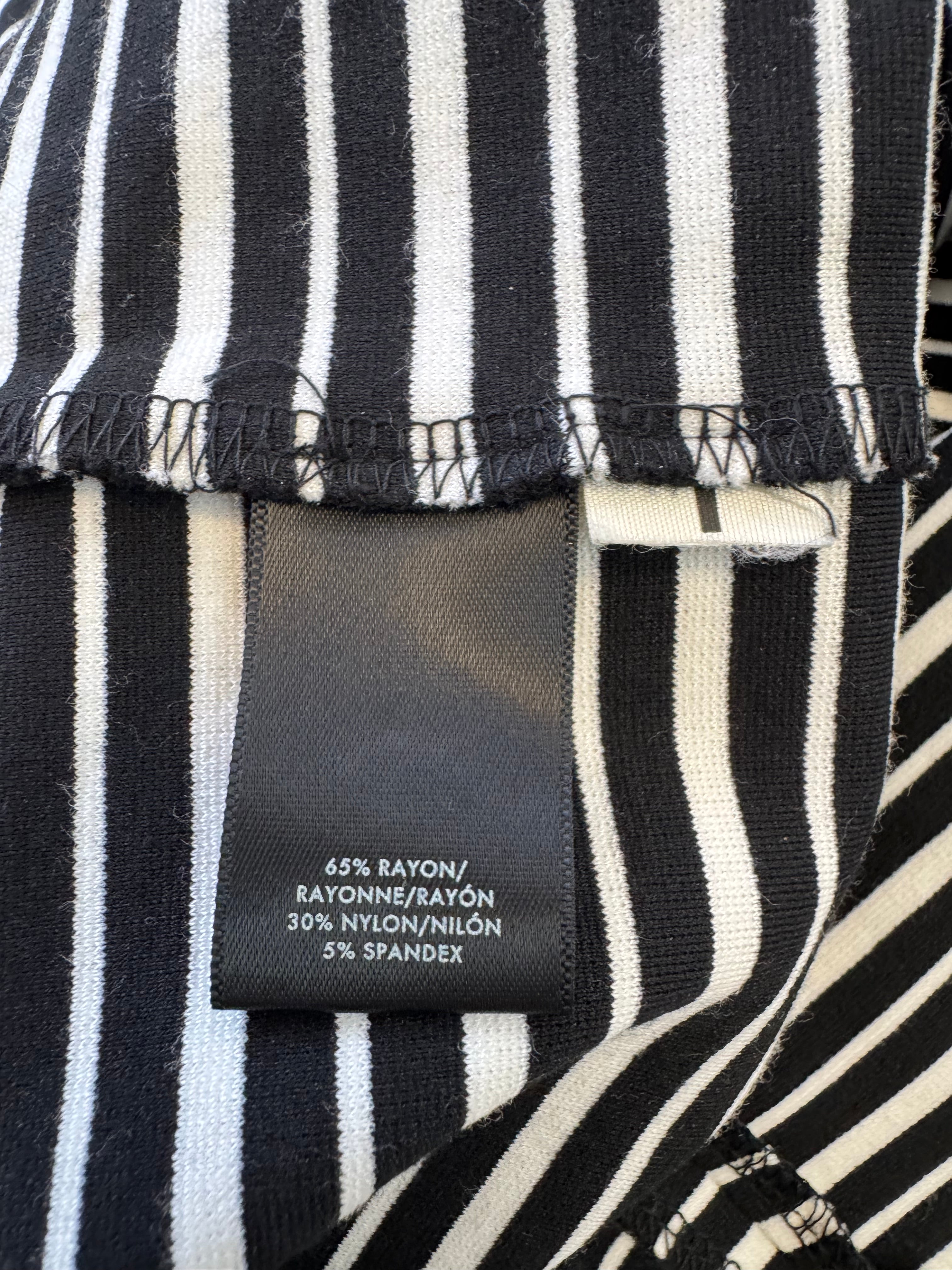 Ann Taylor Off Shoulder Black & White Breton Dress - AU8