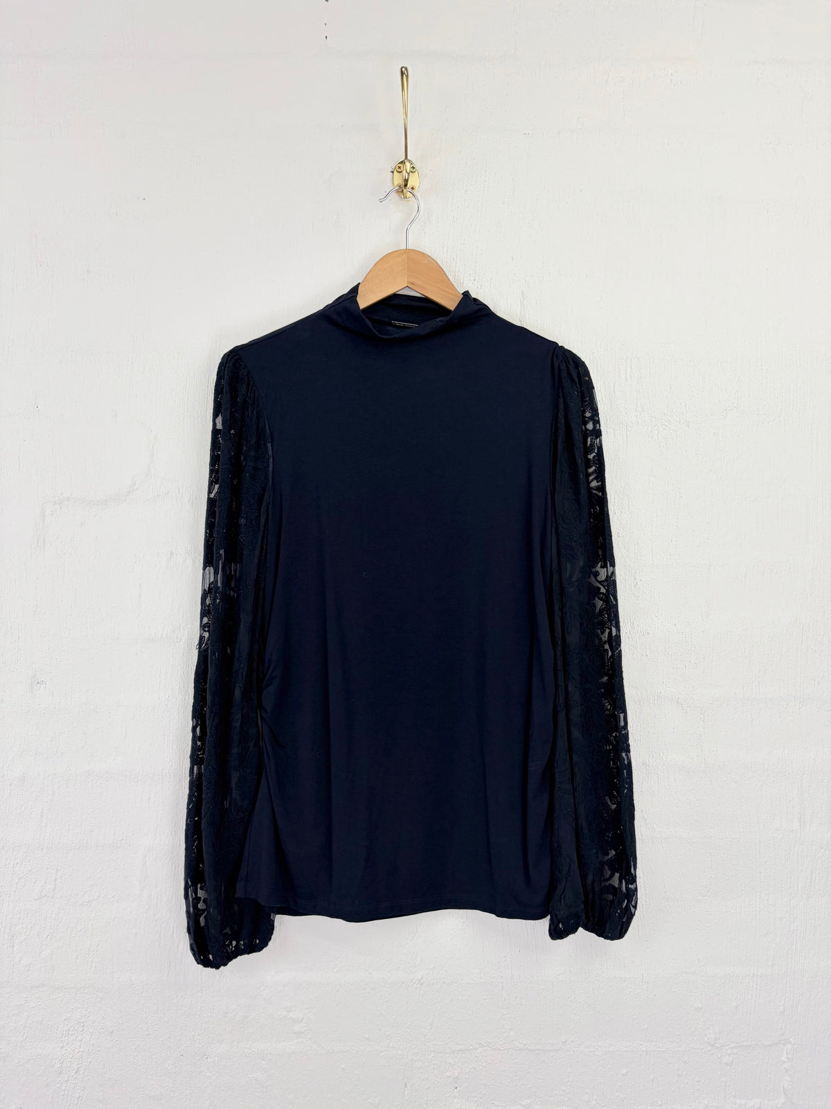 Elie Tahari Navy Long Sleeve Fil Coupé 'Joanna Knit' Top NWT - AU12