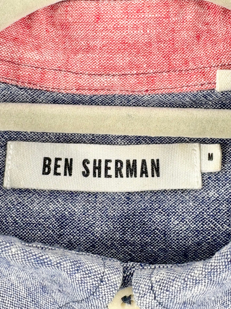 Ben Sherman Linen-Blend Ombre Short-Sleeve Shirt - M