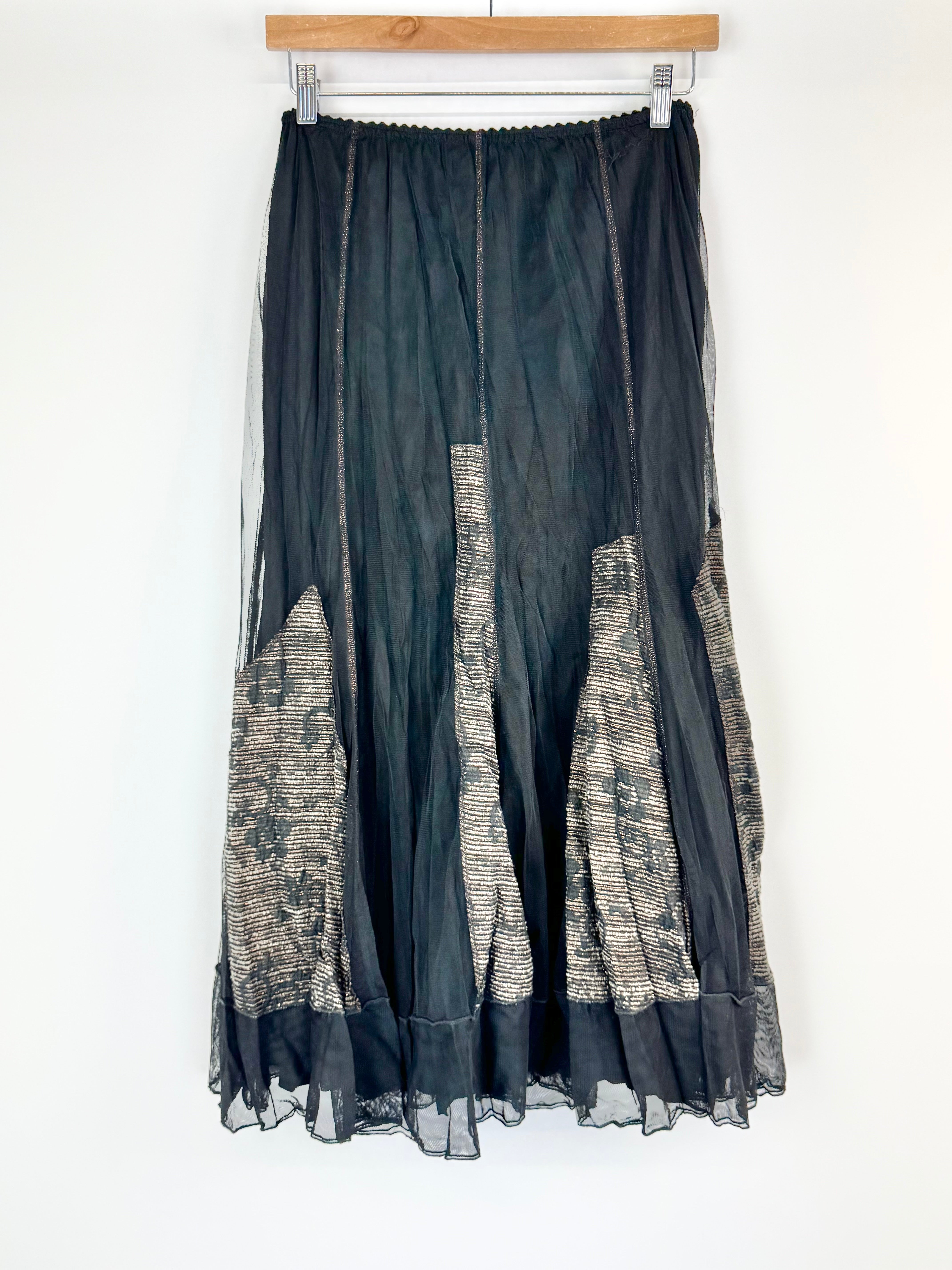 Verge Black 'Daisy Swirl Jacquard' Skirt NWT - AU16